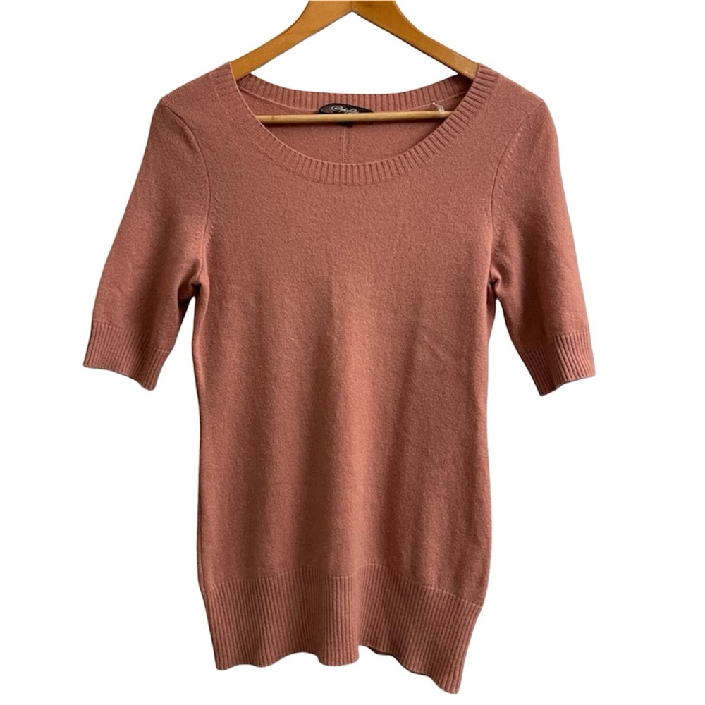 Christopher Fischer 100% Cashmere Pink Short Sleeve Sweater Medium